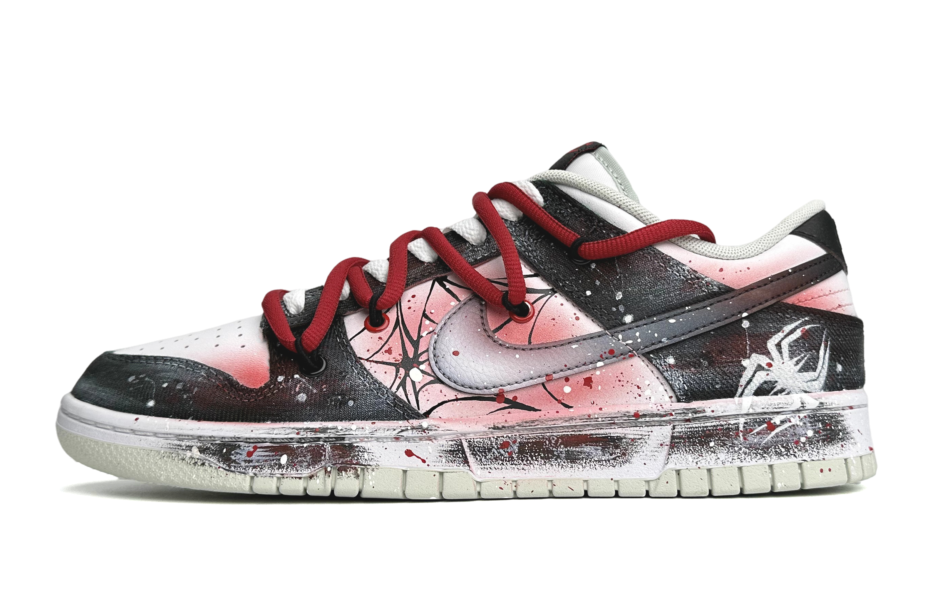 Buy [Kasut Custom] Nike Dunk Low Retro 'Parallel Universe Spider- Hitam Merah' DV0827-100(Team87-平行宇宙男款黑红)