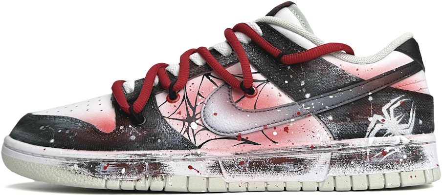 【客製球鞋】 Nike Dunk Low Retro 平行宇宙 蜘蛛人 變色潑墨 解構鞋帶 低筒 滑板鞋 男款 黑紅 Buy 【客製球鞋】 Nike Dunk Low Retro 平行宇宙 蜘蛛人 變色潑墨 解構鞋帶 低筒 滑板鞋 男款 黑紅