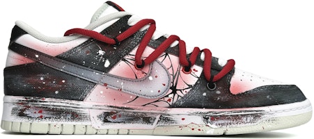 【客製球鞋】 Nike Dunk Low Retro 平行宇宙 蜘蛛人 變色潑墨 解構鞋帶 低筒 滑板鞋 男款 黑紅 Order 【客製球鞋】 Nike Dunk Low Retro 平行宇宙 蜘蛛人 變色潑墨 解構鞋帶 低筒 滑板鞋 男款 黑紅