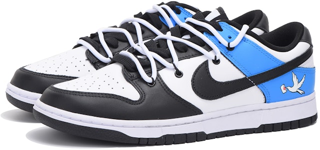 【定制球鞋】 Nike Dunk Low Retro 信鸽 解構 高街 低筒 板鞋 男款 黑藍 Lookbook 【定制球鞋】 Nike Dunk Low Retro 信鸽 解構 高街 低筒 板鞋 男款 黑藍