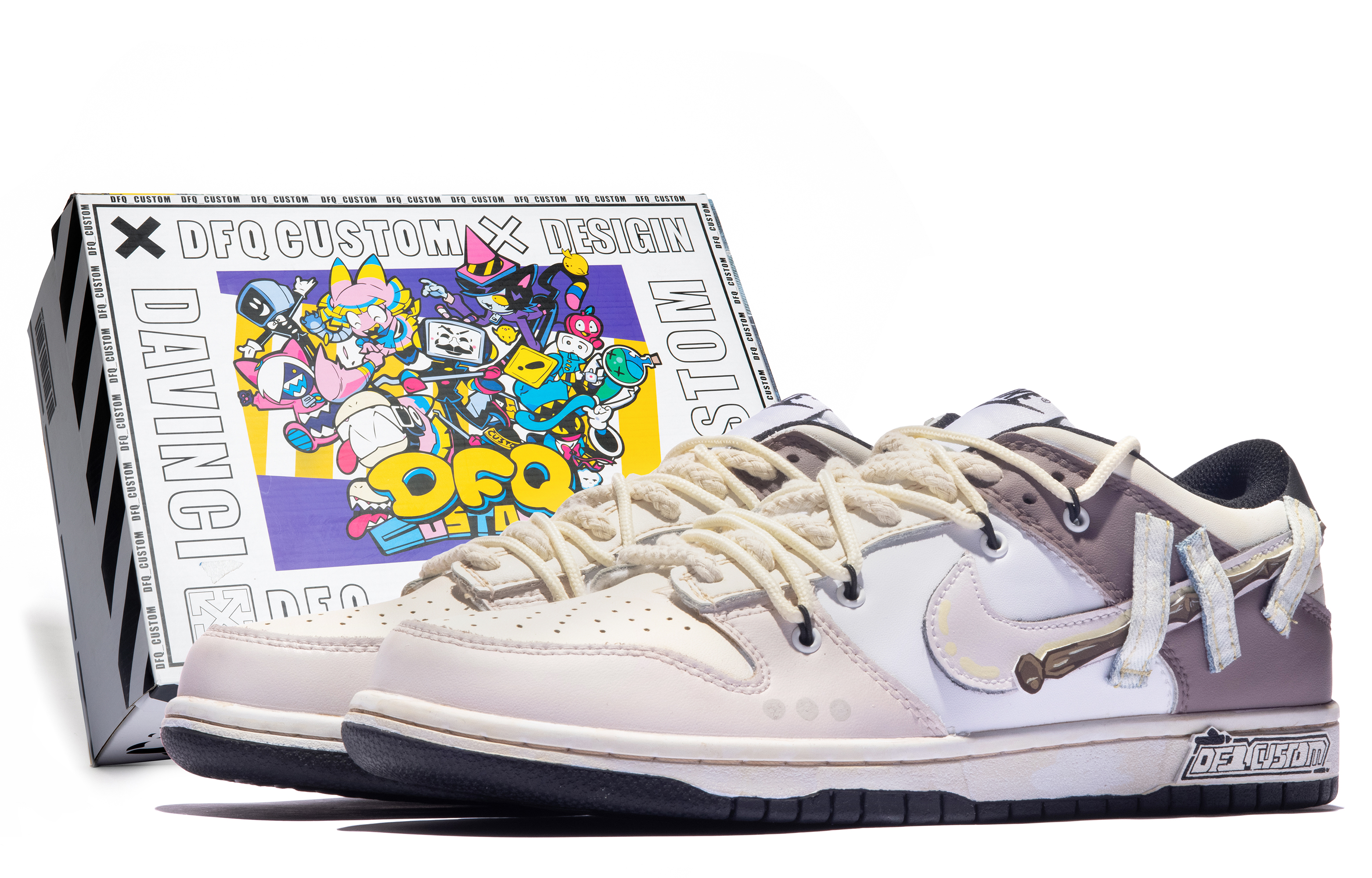 Buy [Zapatillas Personalizadas] Nike Dunk Low Retro 'Rosa Beige Marrón' DD1391-100(TeamM-男款雷羽S-BOX)