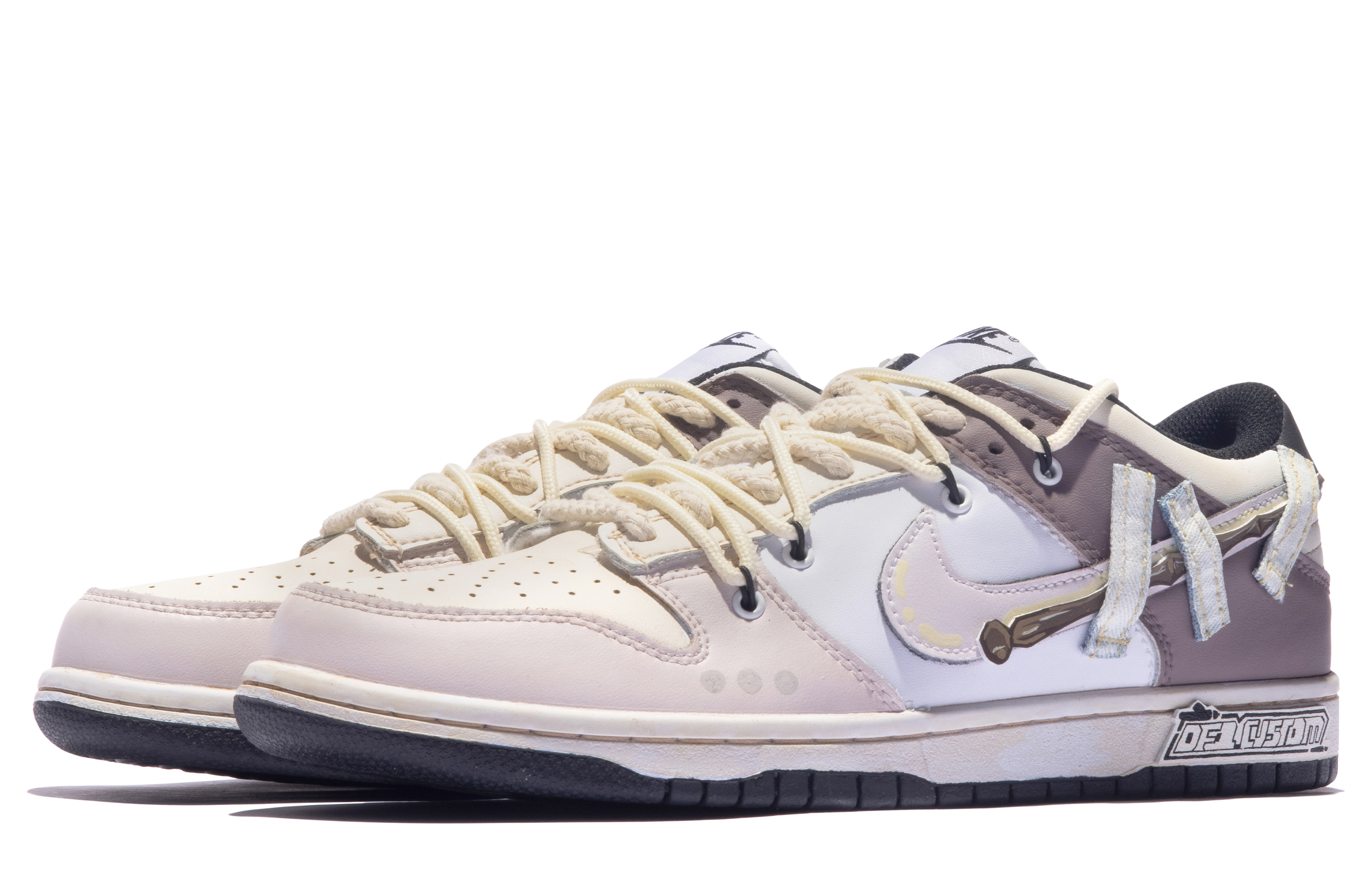 Shop [Zapatillas Personalizadas] Nike Dunk Low Retro 'Rosa Beige Marrón' DD1391-100(TeamM-男款雷羽S-BOX)