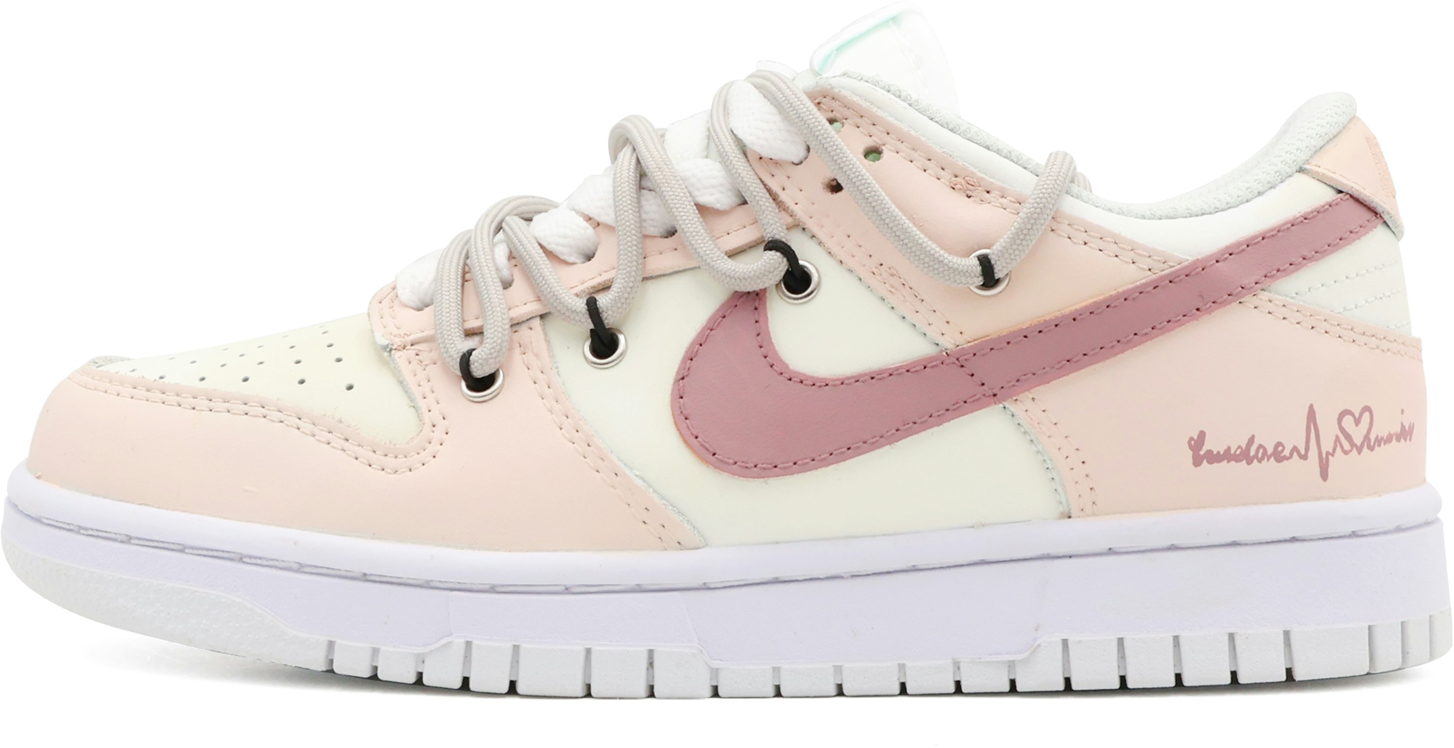 custom-shoes-nike-dunk-low-retro-pink-electrocardiogram-summer-vibes