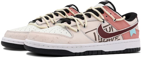 나이키 덩크 로우 레트로 '핑크 화이트 브라운' (커스텀) DD1391-100(Team53-男款梦回童话S-BOX) Lookbook 나이키 덩크 로우 레트로 '핑크 화이트 브라운' (커스텀) DD1391-100(Team53-男款梦回童话S-BOX)