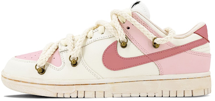 custom-shoes-nike-dunk-low-retro-pink-white-deconstructed