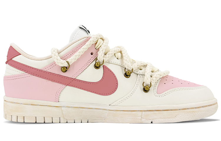 Order 나이키 덩크 로우 레트로 '핑크 화이트 디컨스트럭티드' (커스텀) DJ6188-101(TeamK-蜜桃四季春QD)
