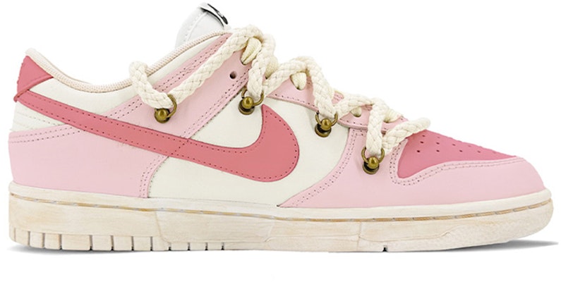 【定制球鞋】 Nike Dunk Low Retro 浸染 解構鞋帶 高街 vibe風氧化做 男生禮物 低幫 板鞋 男款 粉白 Order 【定制球鞋】 Nike Dunk Low Retro 浸染 解構鞋帶 高街 vibe風氧化做 男生禮物 低幫 板鞋 男款 粉白