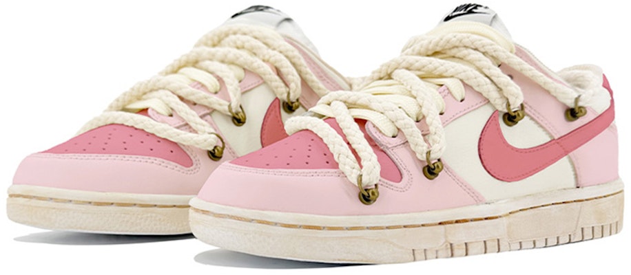 【定制球鞋】 Nike Dunk Low Retro 浸染 解構鞋帶 高街 vibe風氧化做 男生禮物 低幫 板鞋 男款 粉白 Lookbook 【定制球鞋】 Nike Dunk Low Retro 浸染 解構鞋帶 高街 vibe風氧化做 男生禮物 低幫 板鞋 男款 粉白