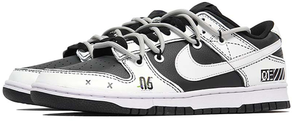 나이키 덩크 로우 레트로 '픽셀 모자이크' (커스텀) DJ6188-002(TeamP-黑白格) Lookbook 나이키 덩크 로우 레트로 '픽셀 모자이크' (커스텀) DJ6188-002(TeamP-黑白格)