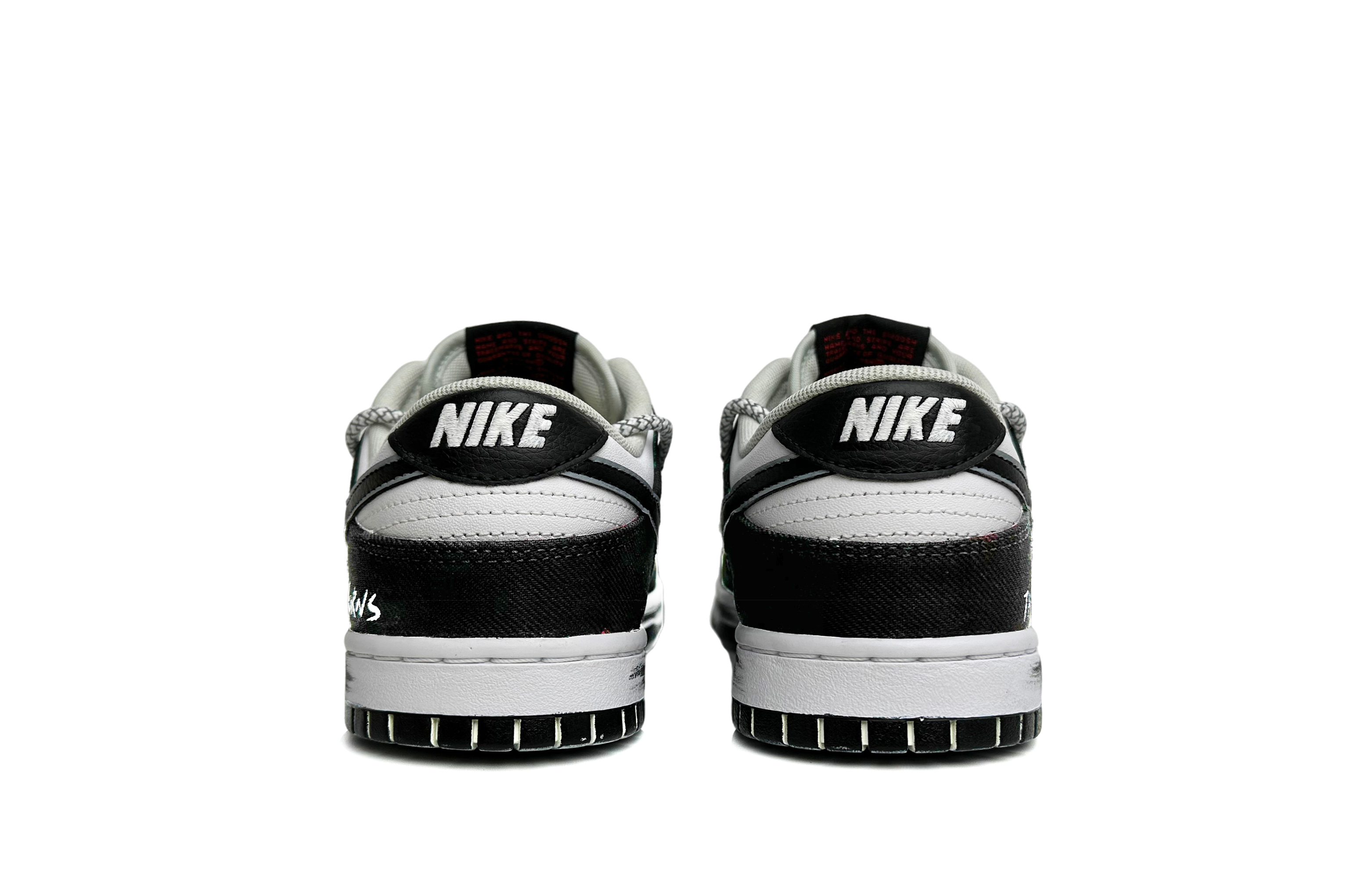 Shop [Sepatu Kustom] Nike Dunk Low Retro 'Plaid Black Thorn' DV0827-100(Team11-黑色荆棘男款黑白)