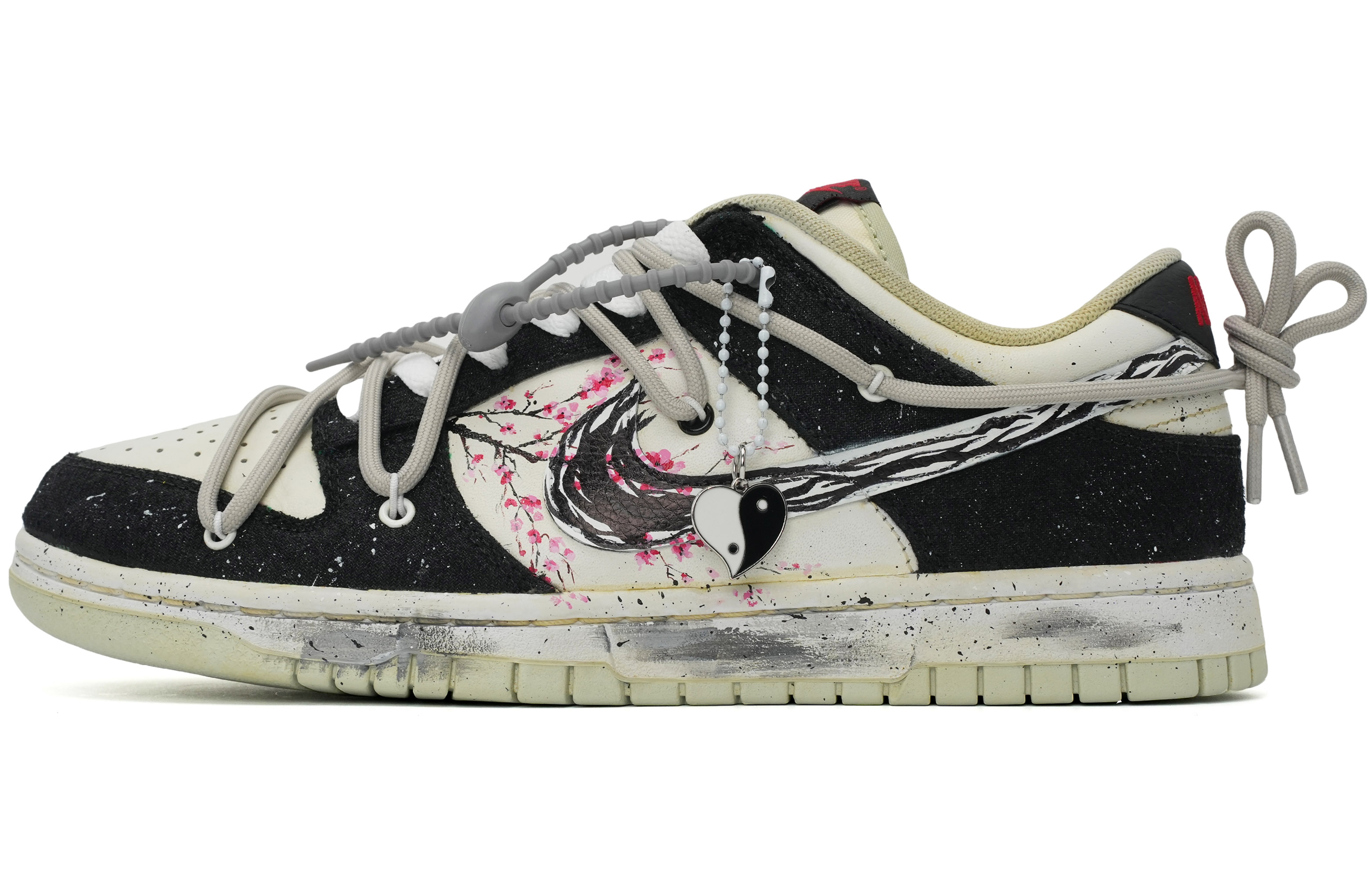 Buy [Zapatillas Personalizadas] Nike Dunk Low Retro 'Plaid Ink Peach Blossom' DV0827-100(Team35-桃花朵朵开）