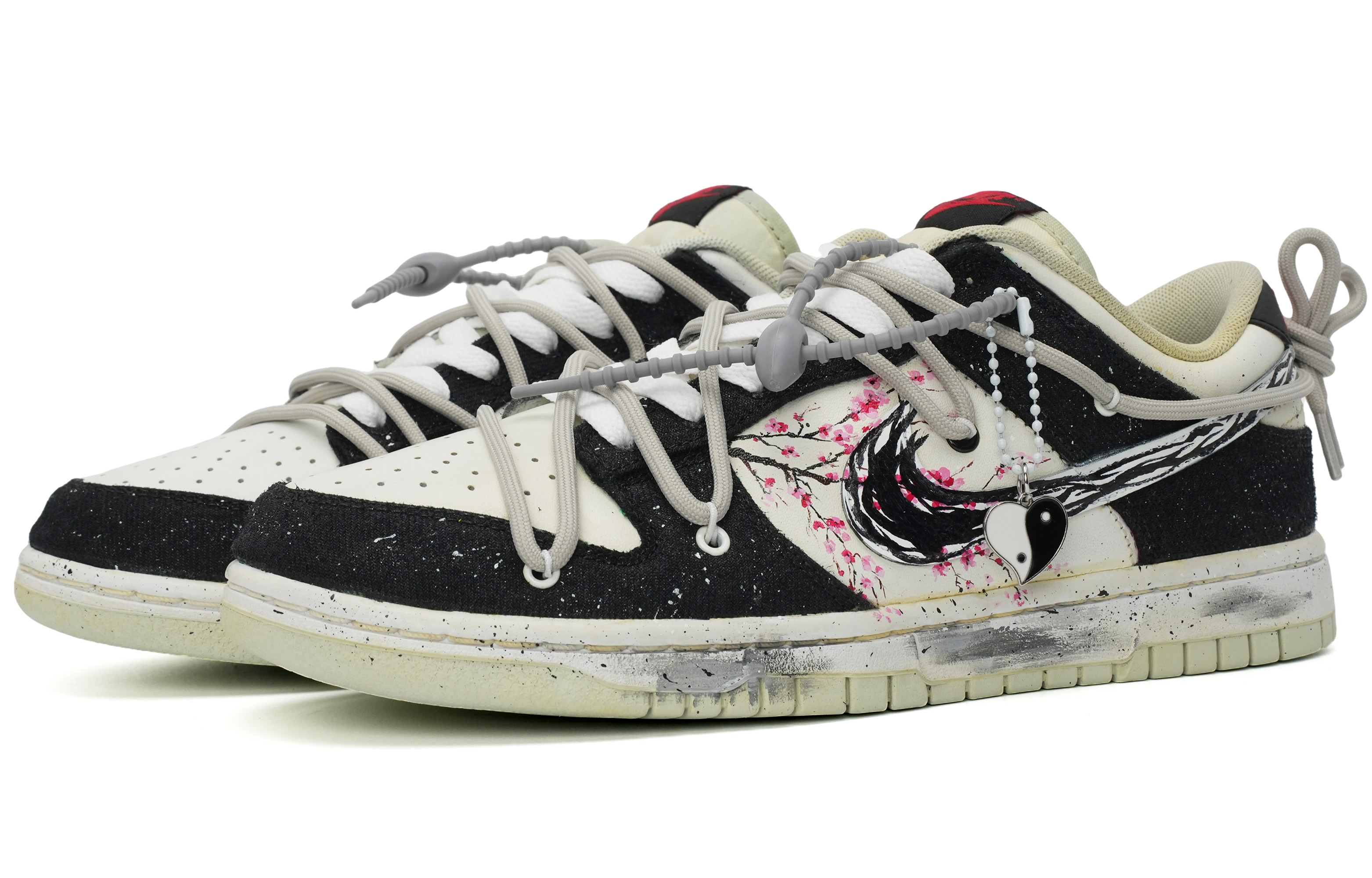 Lookbook [Zapatillas Personalizadas] Nike Dunk Low Retro 'Plaid Ink Peach Blossom' DV0827-100(Team35-桃花朵朵开）