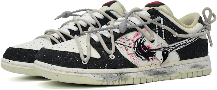 나이키 덩크 로우 레트로 '플래드 잉크 피치블라썸' (커스텀) DV0827-100(Team35-桃花朵朵开) Lookbook 나이키 덩크 로우 레트로 '플래드 잉크 피치블라썸' (커스텀) DV0827-100(Team35-桃花朵朵开)