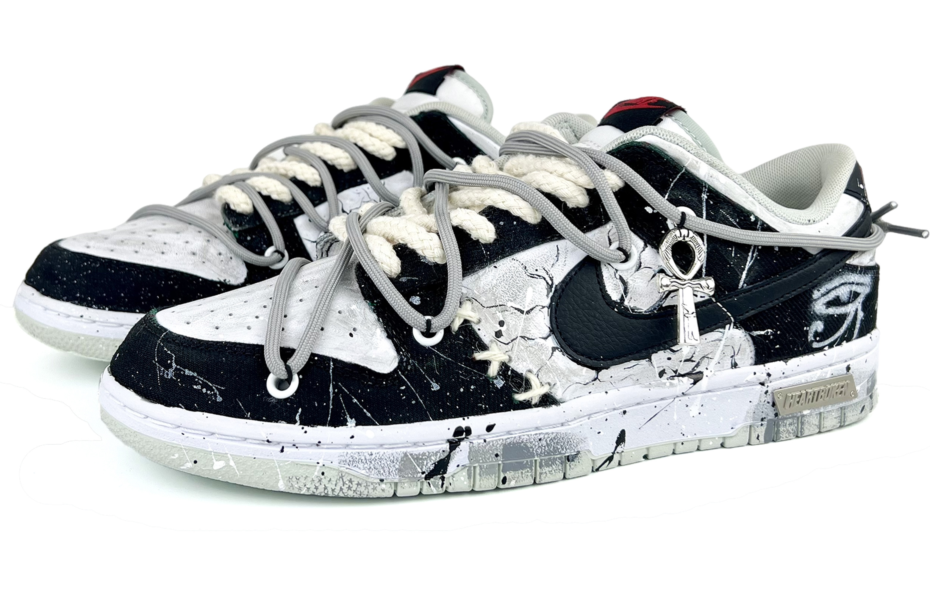 Lookbook [Zapatillas Personalizadas] Nike Dunk Low Retro 'Cuadros Sui Xin' DV0827-100(Team45-决裂之眼）