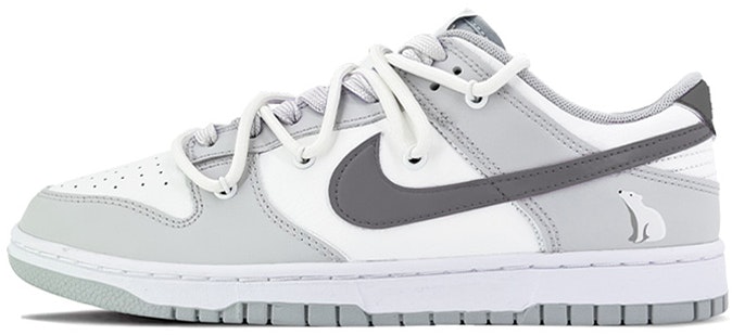 custom-shoes-nike-dunk-low-retro-polar-bear-grey-white