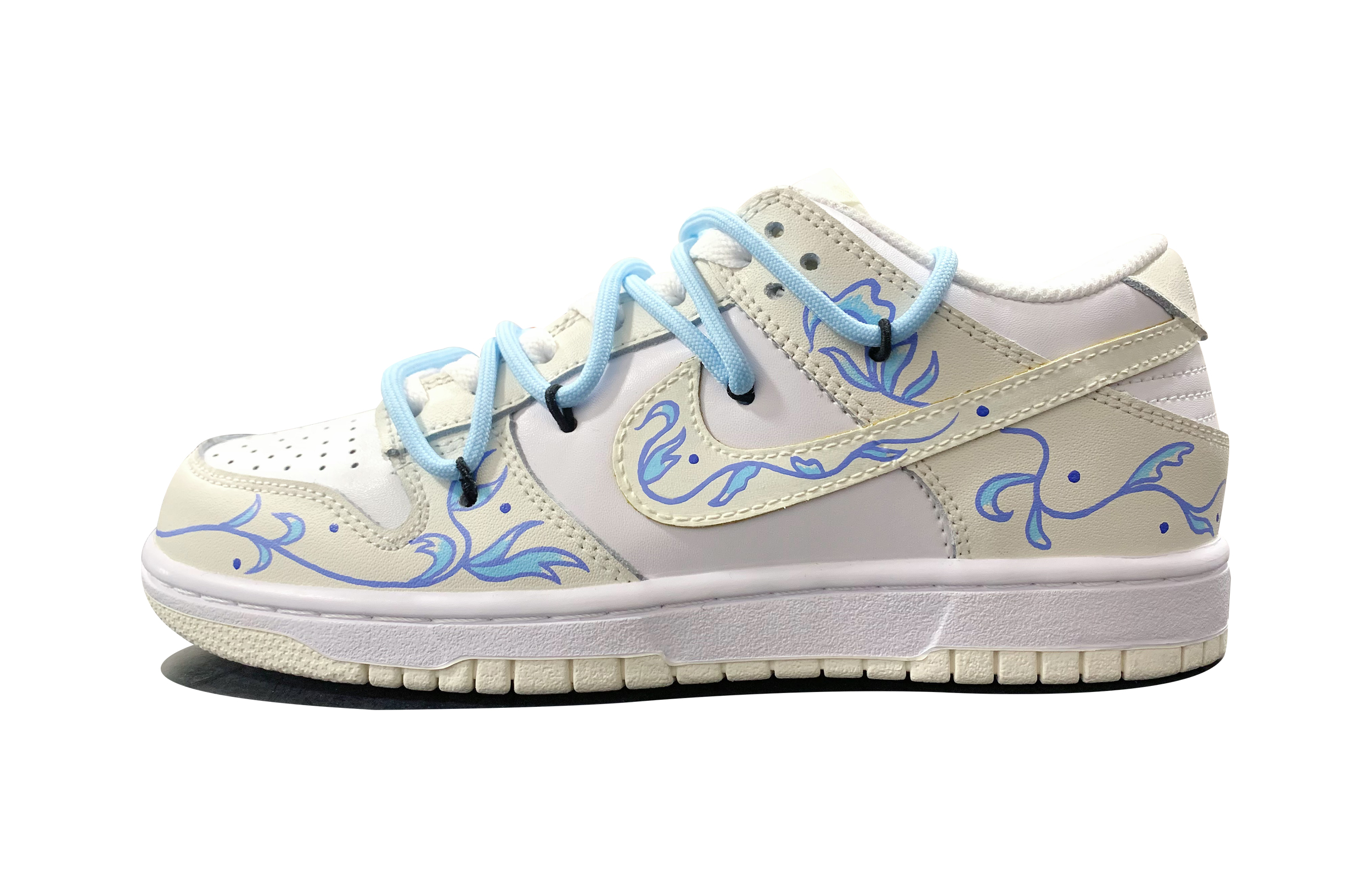 Buy [Zapatillas Personalizadas] Nike Dunk Low Retro 'Porcelain Blue Graffiti' DJ6188-100(TeamD-男款视觉青花瓷)