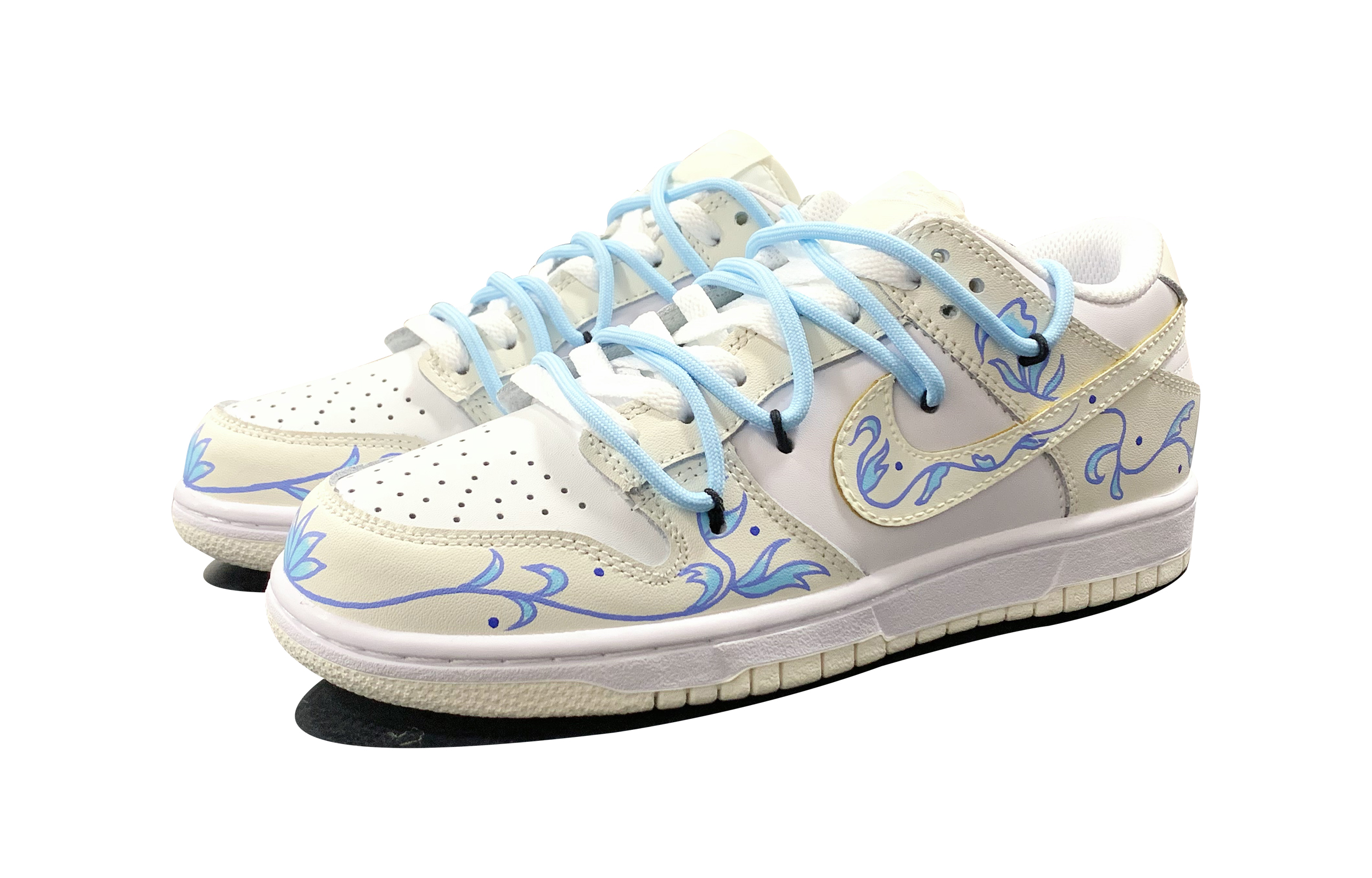Lookbook [Zapatillas Personalizadas] Nike Dunk Low Retro 'Porcelain Blue Graffiti' DJ6188-100(TeamD-男款视觉青花瓷)