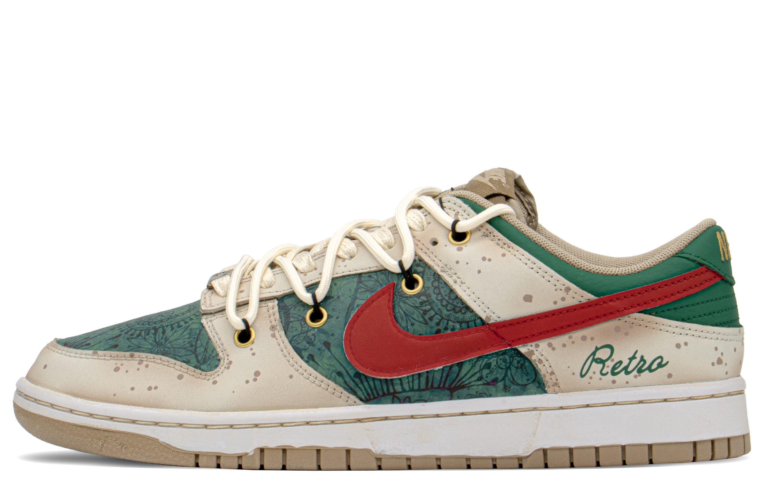 Buy 나이키 덩크 로우 레트로 '레드 그린 페인트 스플래터' (커스텀) DJ6188-200(TeamA-DK复古老花S-BOX)