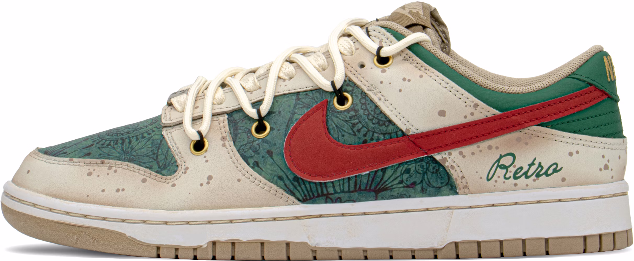 custom-shoes-nike-dunk-low-retro-red-green-paint-splatter