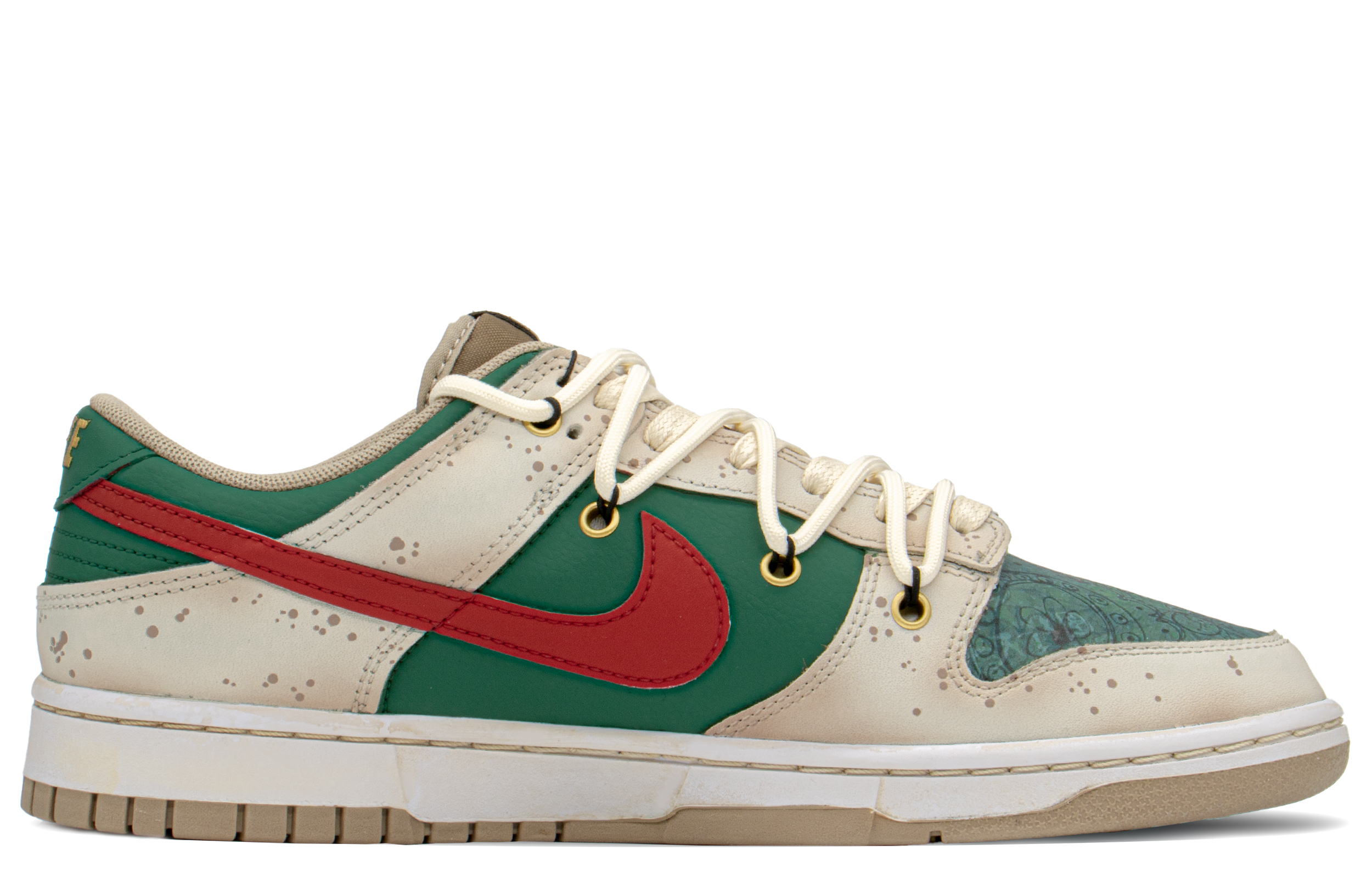 Order 나이키 덩크 로우 레트로 '레드 그린 페인트 스플래터' (커스텀) DJ6188-200(TeamA-DK复古老花S-BOX)