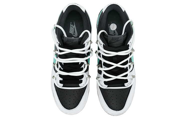Shop 나이키 덩크 로우 레트로 '역판다 화이트 블랙 그린' DJ6188-002(Team16-男款反转黑白)