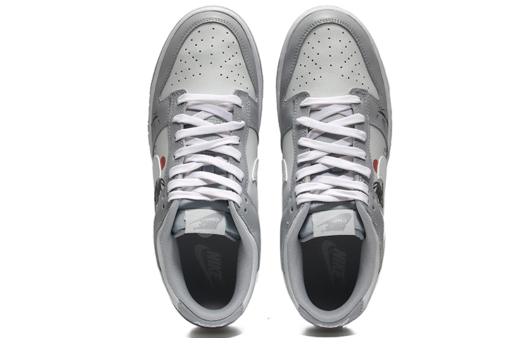 Shop [定制鞋] 耐克Dunk低帮复古款 '武士白灰红' DJ6188-001(Team10-武士道白灰QD)