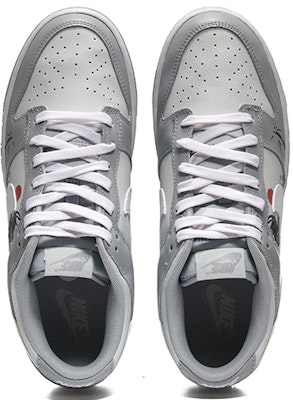 【定制球鞋】Nike Dunk Low Retro 武士道 日式風 潮新時尚 復古休閒 低幫 板鞋 男款 白灰紅 Shop 【定制球鞋】Nike Dunk Low Retro 武士道 日式風 潮新時尚 復古休閒 低幫 板鞋 男款 白灰紅