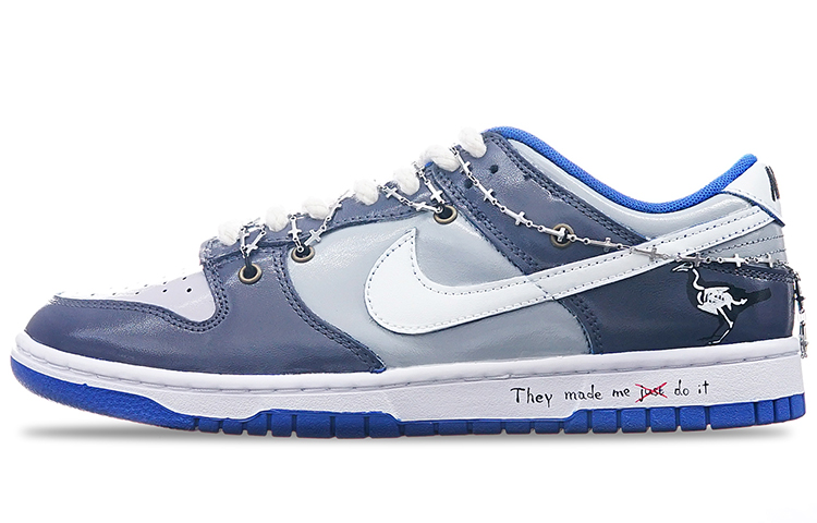 Buy [Zapatillas Personalizadas] Nike Dunk Low Retro 'Cadena de Plata Crow' DD1391-001(TeamOne-男款灰白定制银炼)