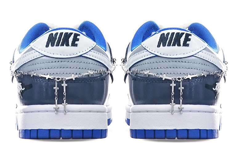 Shop [Zapatillas Personalizadas] Nike Dunk Low Retro 'Cadena de Plata Crow' DD1391-001(TeamOne-男款灰白定制银炼)