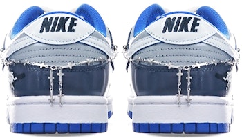 【定制球鞋】 Nike Dunk Low Retro Horror Pack Vibe定制 銀鍊烏鴉 低幫 板鞋 男款 灰藍 Shop 【定制球鞋】 Nike Dunk Low Retro Horror Pack Vibe定制 銀鍊烏鴉 低幫 板鞋 男款 灰藍