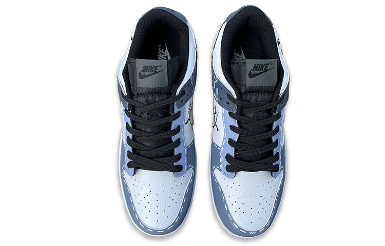 Shop [Zapatos Personalizados] Nike Dunk Low Retro 'Nube Plateada Graffiti' DJ6188-002(TeamD-男款银色云纹手绘涂鸦银灰)