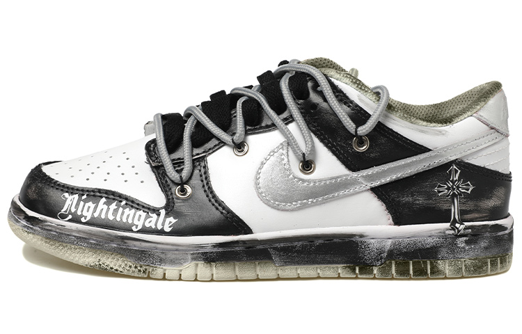 Order [Nike Kustom] Dunk Low Retro 'Silver Swoosh Graffiti Dekonstruksi' DJ6188-100(Team拾玖-反转十字架男S-BOX)