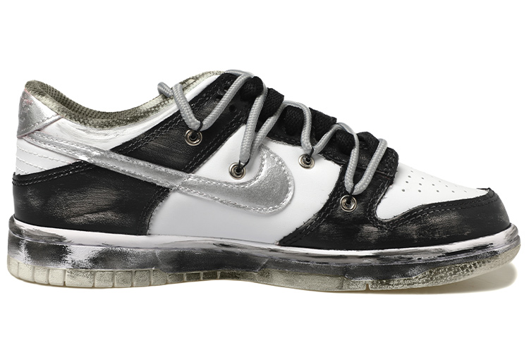 Lookbook [Nike Kustom] Dunk Low Retro 'Silver Swoosh Graffiti Dekonstruksi' DJ6188-100(Team拾玖-反转十字架男S-BOX)