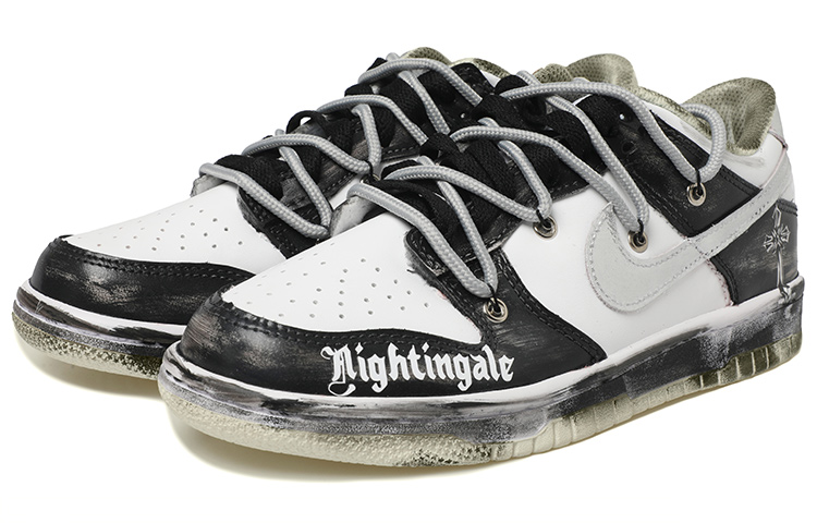 Shop [Nike Kustom] Dunk Low Retro 'Silver Swoosh Graffiti Dekonstruksi' DJ6188-100(Team拾玖-反转十字架男S-BOX)