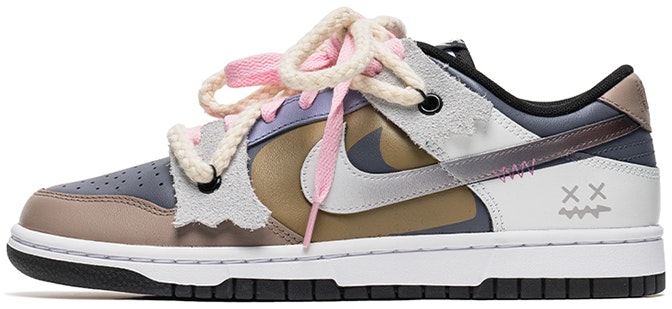 custom-shoes-nike-dunk-low-retro-silver-white-ghost