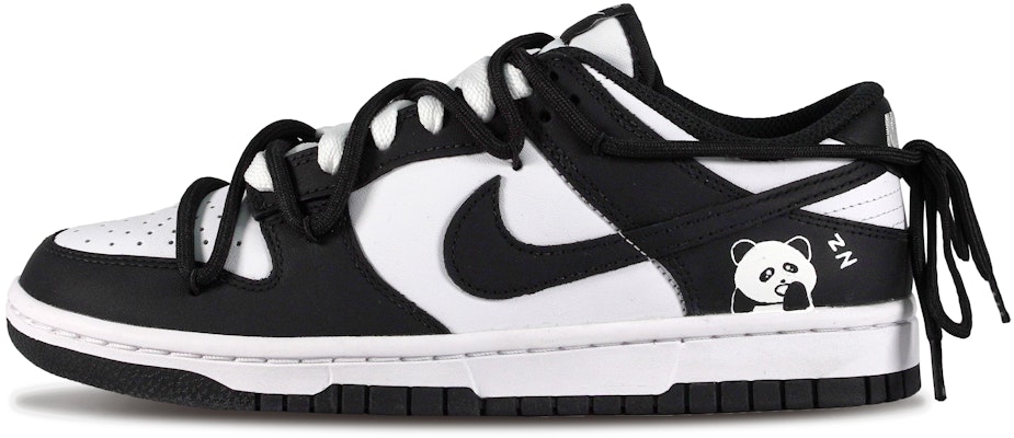 【客製球鞋】Nike Dunk Low Retro 遭逢小熊貓 自由風 可愛風 潮流 塗鴉 低筒 滑板鞋 男款 黑白 Buy 【客製球鞋】Nike Dunk Low Retro 遭逢小熊貓 自由風 可愛風 潮流 塗鴉 低筒 滑板鞋 男款 黑白