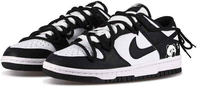 【客製球鞋】Nike Dunk Low Retro 遭逢小熊貓 自由風 可愛風 潮流 塗鴉 低筒 滑板鞋 男款 黑白 Lookbook 【客製球鞋】Nike Dunk Low Retro 遭逢小熊貓 自由風 可愛風 潮流 塗鴉 低筒 滑板鞋 男款 黑白