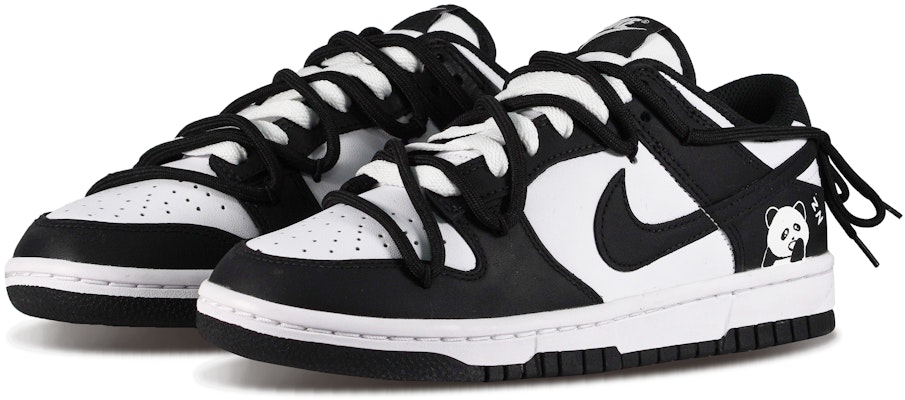【訂製球鞋】Nike Dunk Low Retro 犯困小熊貓 解構 可愛風 潮流 塗鴉 低筒 板鞋 男女同款 黑白 Lookbook 【訂製球鞋】Nike Dunk Low Retro 犯困小熊貓 解構 可愛風 潮流 塗鴉 低筒 板鞋 男女同款 黑白