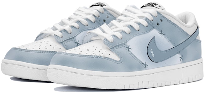 【定制款】耐克Dunk Low复古'蓝雾涂鸦' DJ6188-101(TeamS-夏日雾霾蓝dunk) Lookbook 【定制款】耐克Dunk Low复古'蓝雾涂鸦' DJ6188-101(TeamS-夏日雾霾蓝dunk)