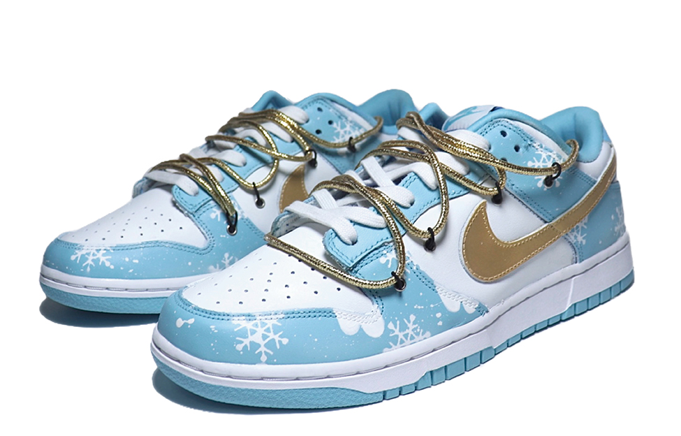Lookbook 나이키 덩크 로우 레트로 '스모그 블루 윈터 홀리데이' (커스텀) DM0121-400(Team25-蓝雪花)