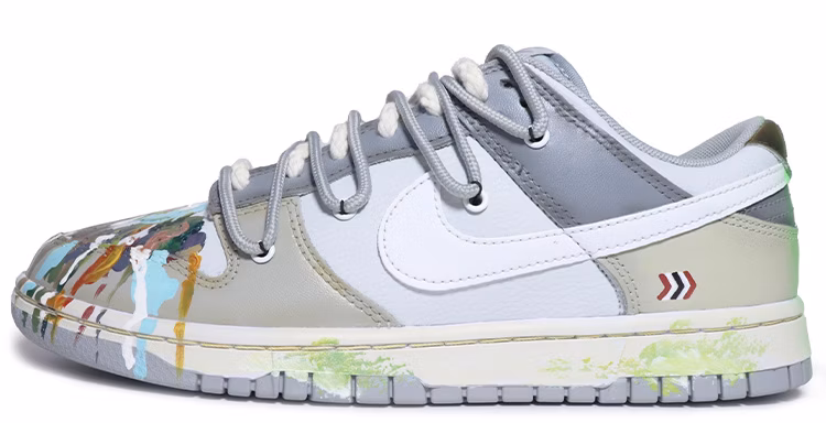 custom-shoes-nike-dunk-low-retro-splatter-distressed-grey-white