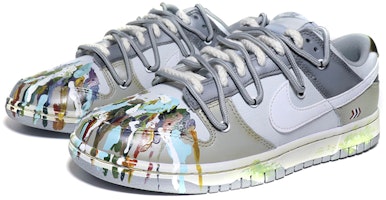 나이키 덩크 로우 레트로 '스플래터 디스트레스드 그레이 화이트' (커스텀) DJ6188-001(Team伍-男款做旧泼墨灰白) Lookbook 나이키 덩크 로우 레트로 '스플래터 디스트레스드 그레이 화이트' (커스텀) DJ6188-001(Team伍-男款做旧泼墨灰白)