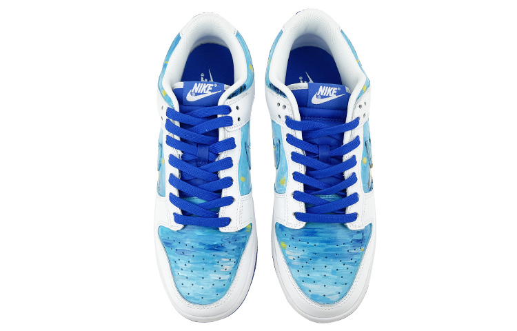 Shop [Sepatu Kustom] Nike Dunk Low Retro 'Starry Night Over the Rhône' DD1391-401(Team叁-男款黑标星夜S-BOX)