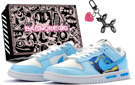 【定制球鞋】 Nike Dunk Low Retro 深海星空 梵高油畫 純手繪 浪漫星空 復古休閒 低筒 板鞋 男款 白藍 Buy 【定制球鞋】 Nike Dunk Low Retro 深海星空 梵高油畫 純手繪 浪漫星空 復古休閒 低筒 板鞋 男款 白藍