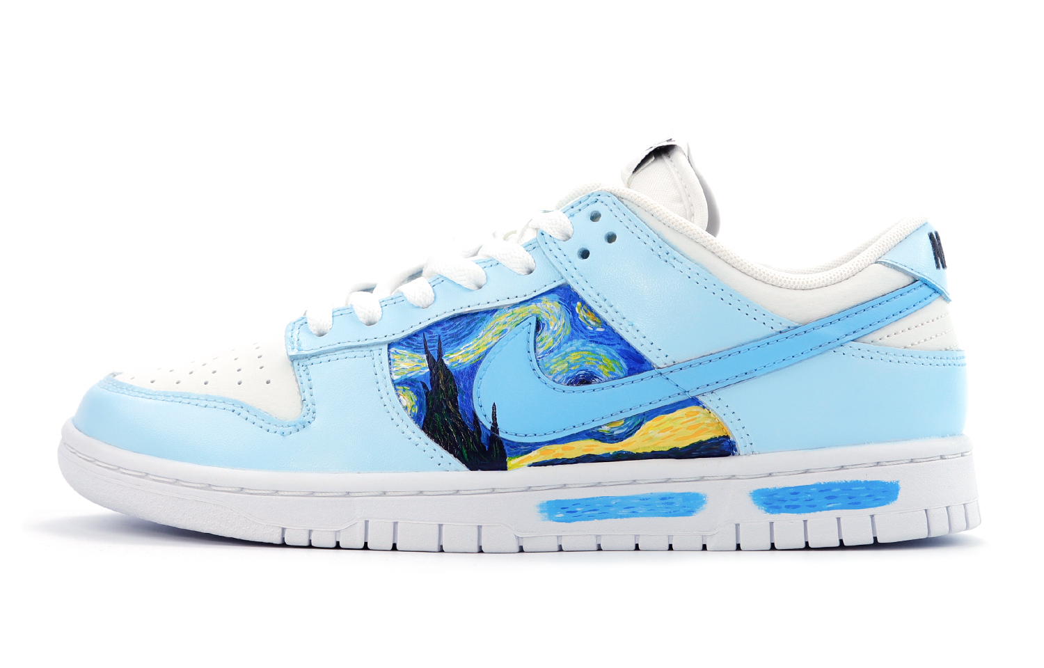 Order 【定制球鞋】 Nike Dunk Low Retro 深海星空 梵高油畫 純手繪 浪漫星空 復古休閒 低筒 板鞋 男款 白藍