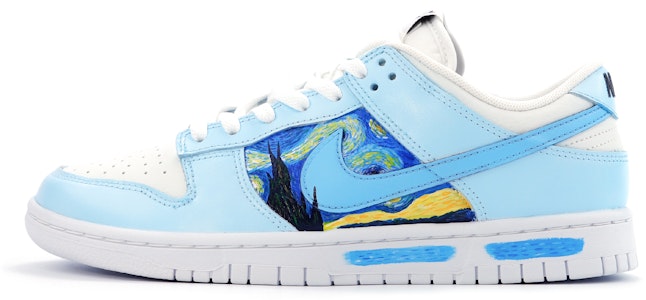 【定制球鞋】 Nike Dunk Low Retro 深海星空 梵高油畫 純手繪 浪漫星空 復古休閒 低筒 板鞋 男款 白藍 Order 【定制球鞋】 Nike Dunk Low Retro 深海星空 梵高油畫 純手繪 浪漫星空 復古休閒 低筒 板鞋 男款 白藍