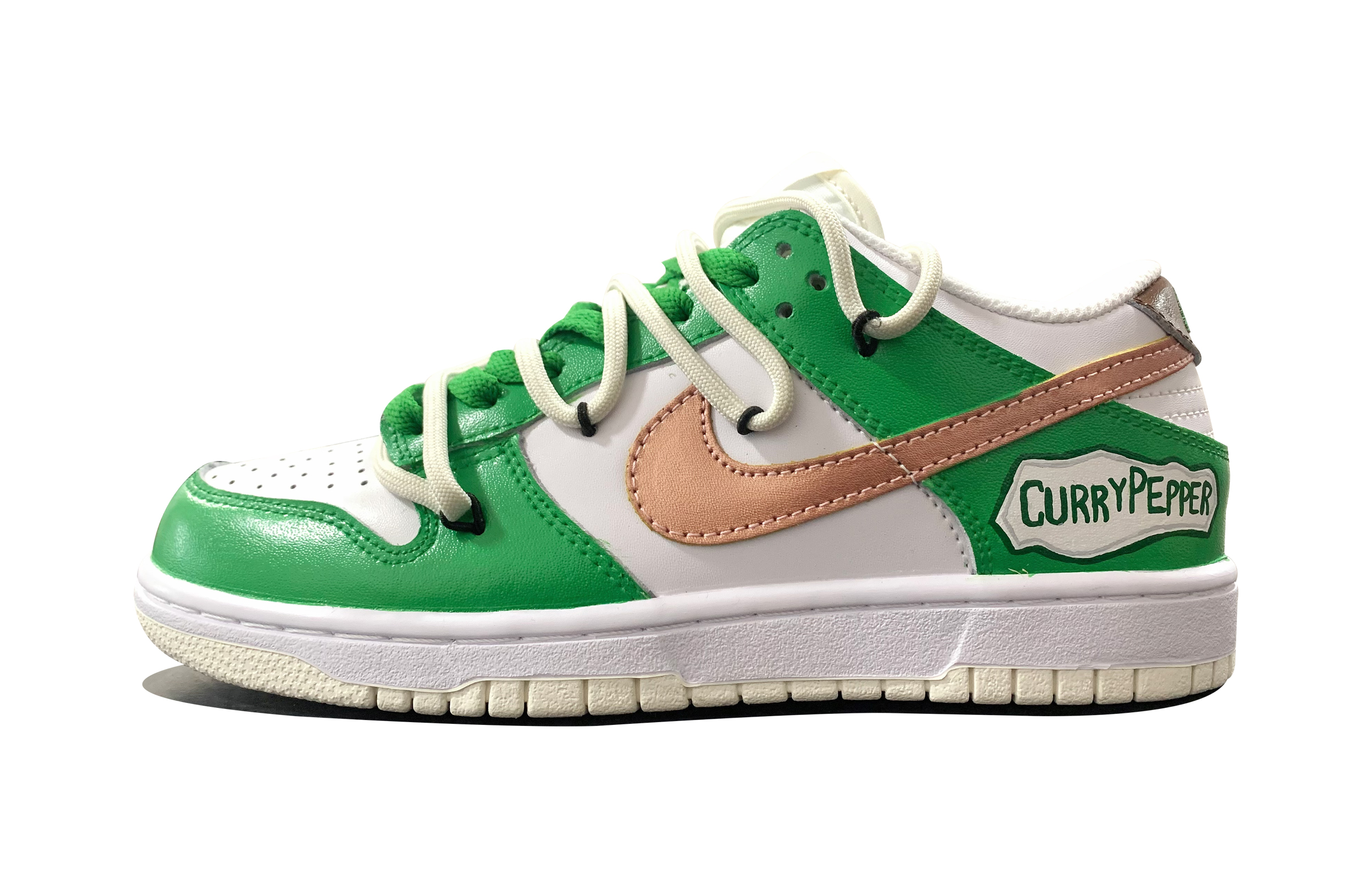 Buy [Sepatu Custom] Nike Dunk Low Retro 'Sunshine Earth Emas Hijau Dilukis Tangan' DJ6188-100(TeamD-男款阳光大地QD)