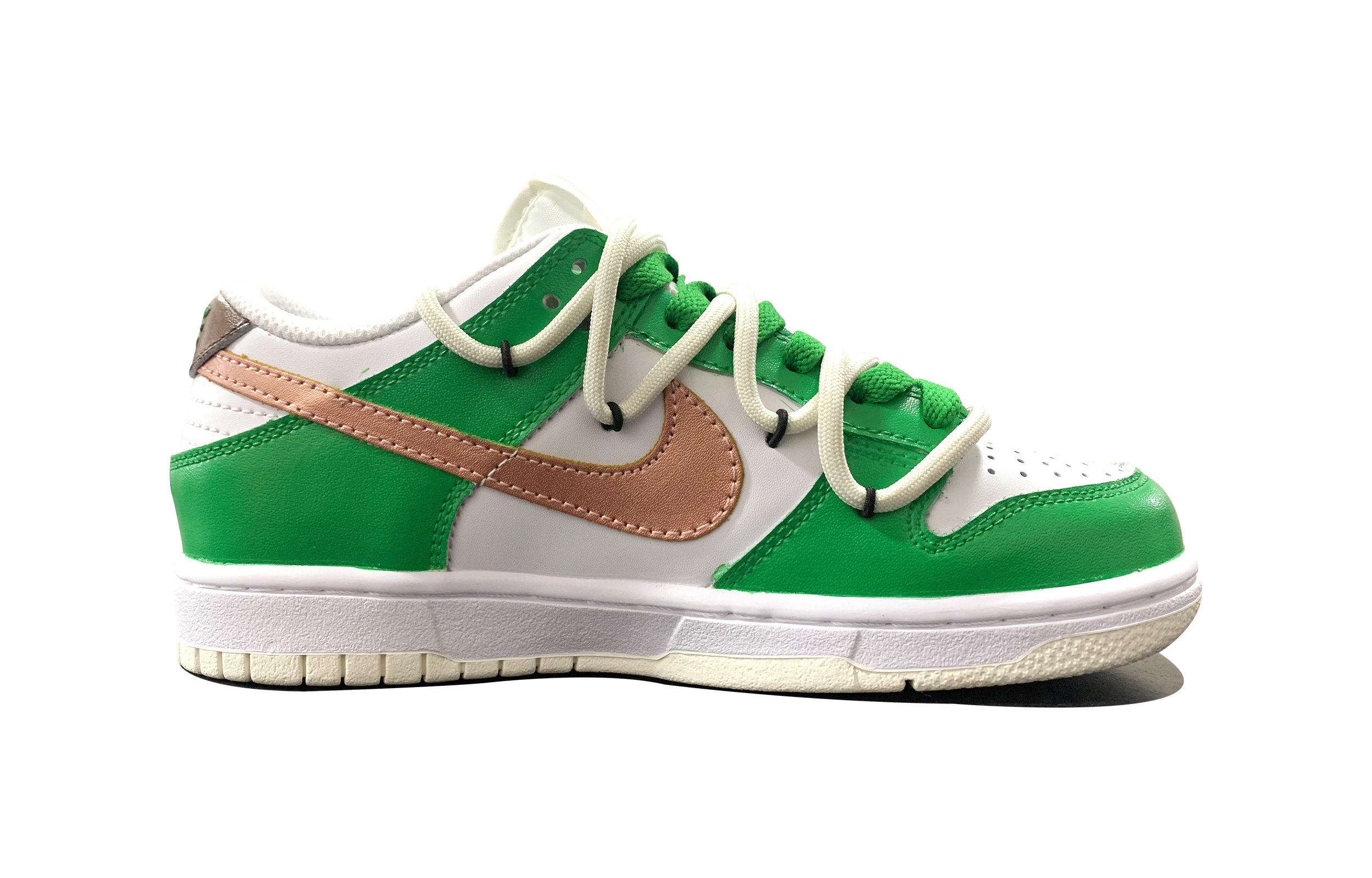 Order [Sepatu Custom] Nike Dunk Low Retro 'Sunshine Earth Emas Hijau Dilukis Tangan' DJ6188-100(TeamD-男款阳光大地QD)
