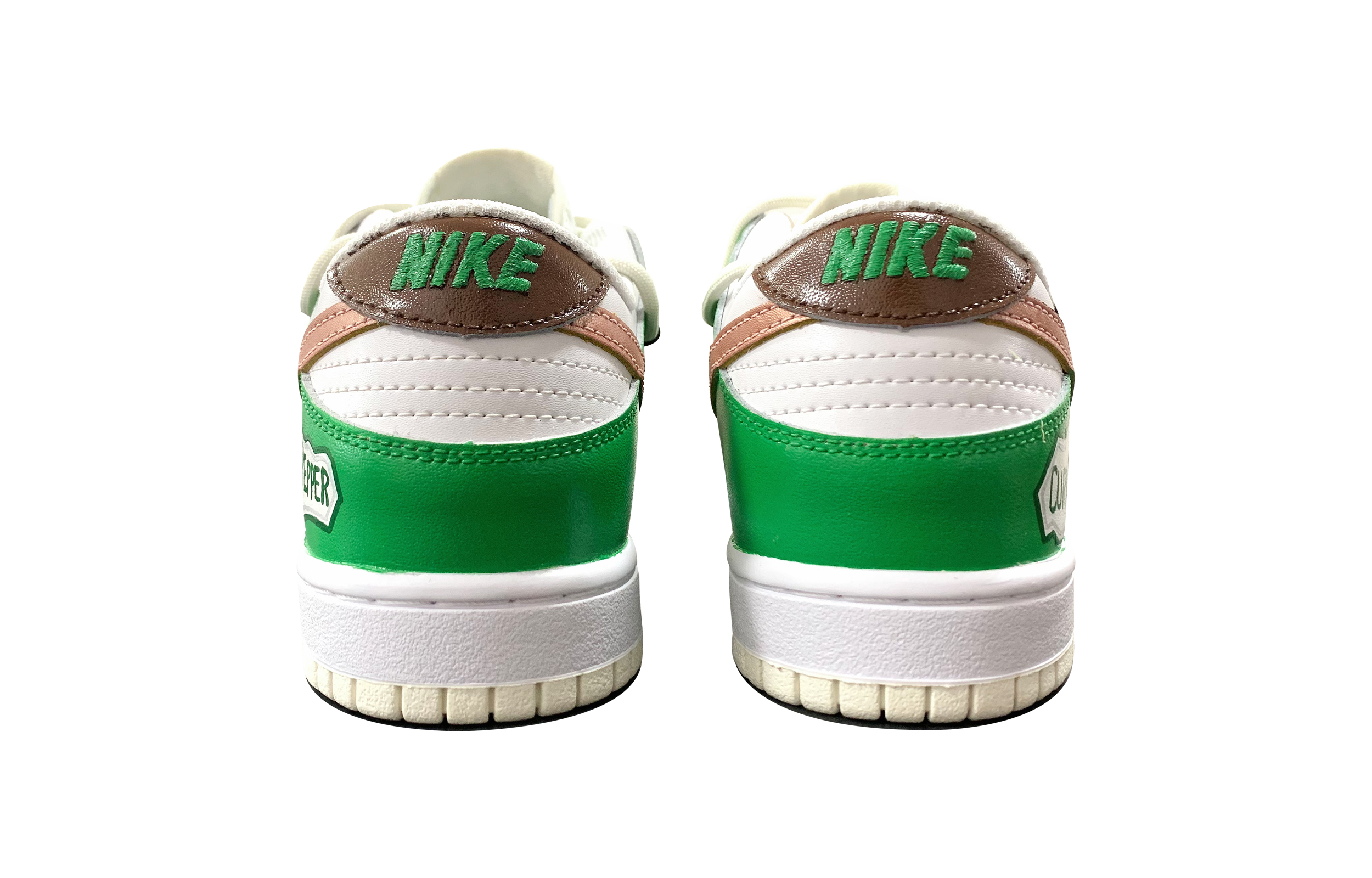 Shop [Sepatu Custom] Nike Dunk Low Retro 'Sunshine Earth Emas Hijau Dilukis Tangan' DJ6188-100(TeamD-男款阳光大地QD)