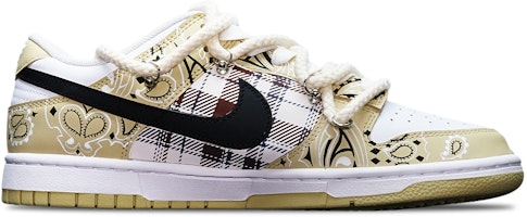 ナイキダンクロー レトロ 'TS ペイズリー ベージュ-ブラック' カスタムシューズ DV0833-100(TeamT-腰果花米白S-BOX) Order ナイキダンクロー レトロ 'TS ペイズリー ベージュ-ブラック' カスタムシューズ DV0833-100(TeamT-腰果花米白S-BOX)